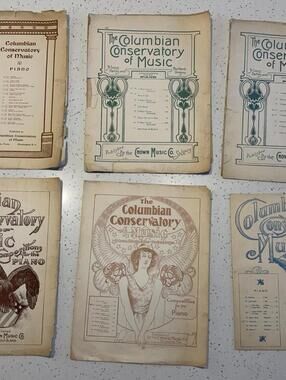 Lot Of Antique Piano Sheet Music Columbian Conservatory Piano Woodbine Ephemera